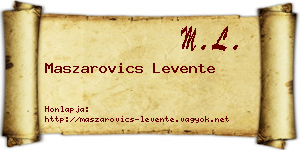 Maszarovics Levente névjegykártya